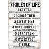 1pc, Motivational Quotes Metal Sign Wall Decor 7 Rules for Life Motivational Quotes Vintage Sign Office Home Classroom