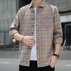 Рубашка Foreign Trade с длинным рукавом, повседневная свободная клетчатая рубашка для весны и осени, мужская модная брендовая дюймовая рубашка, тонкая куртка