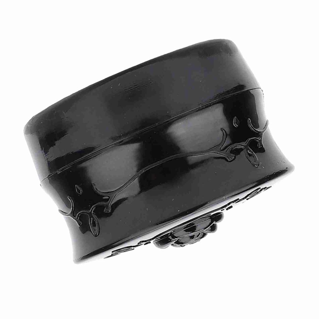 Vintage Rose Empty Makeup Loose Powder Dispenser Box Cosmetic Case with Powder Puff Black