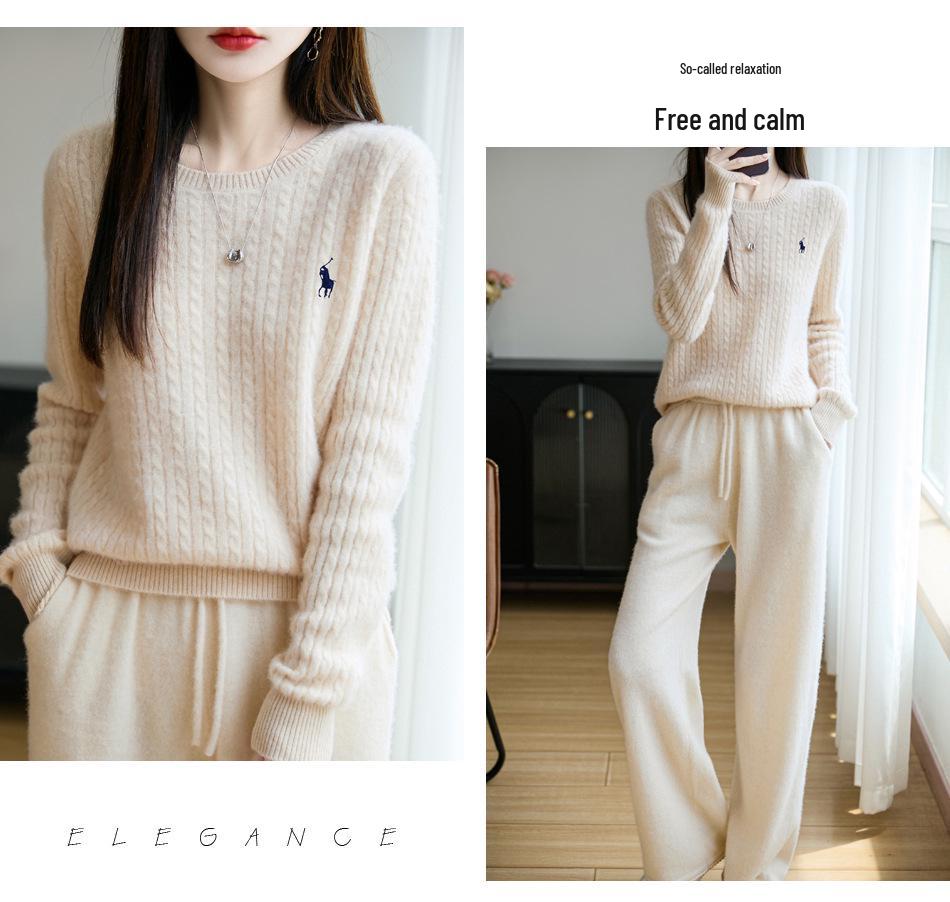 Женский приталенный шерстяной свитер крупной вязки - Коллекция Осень/Зима