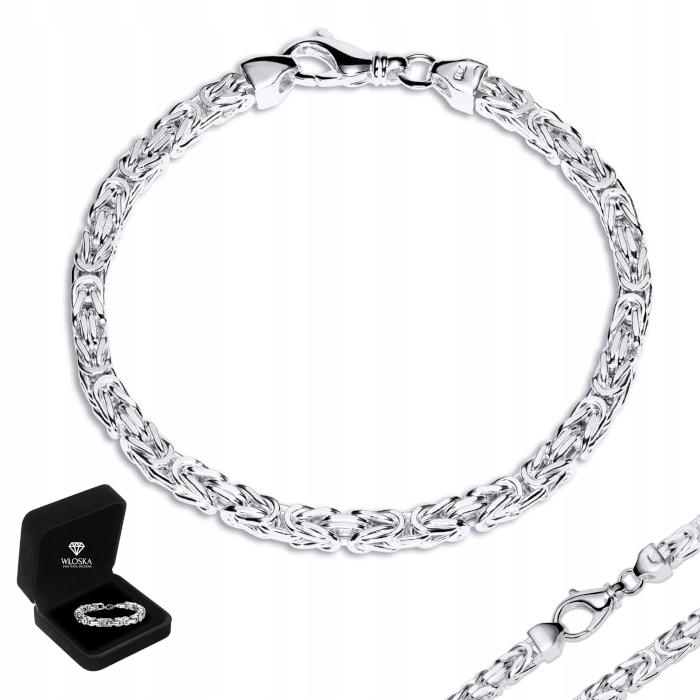 Men' Silver Bracelet 925 Silver Bracelet 5mm/23cm Armour