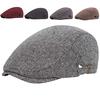 Unisex Casual Beret Cotton Flat Top Hat Adjustable Newsboy Hat Winter Warm Accessories Dad Hat