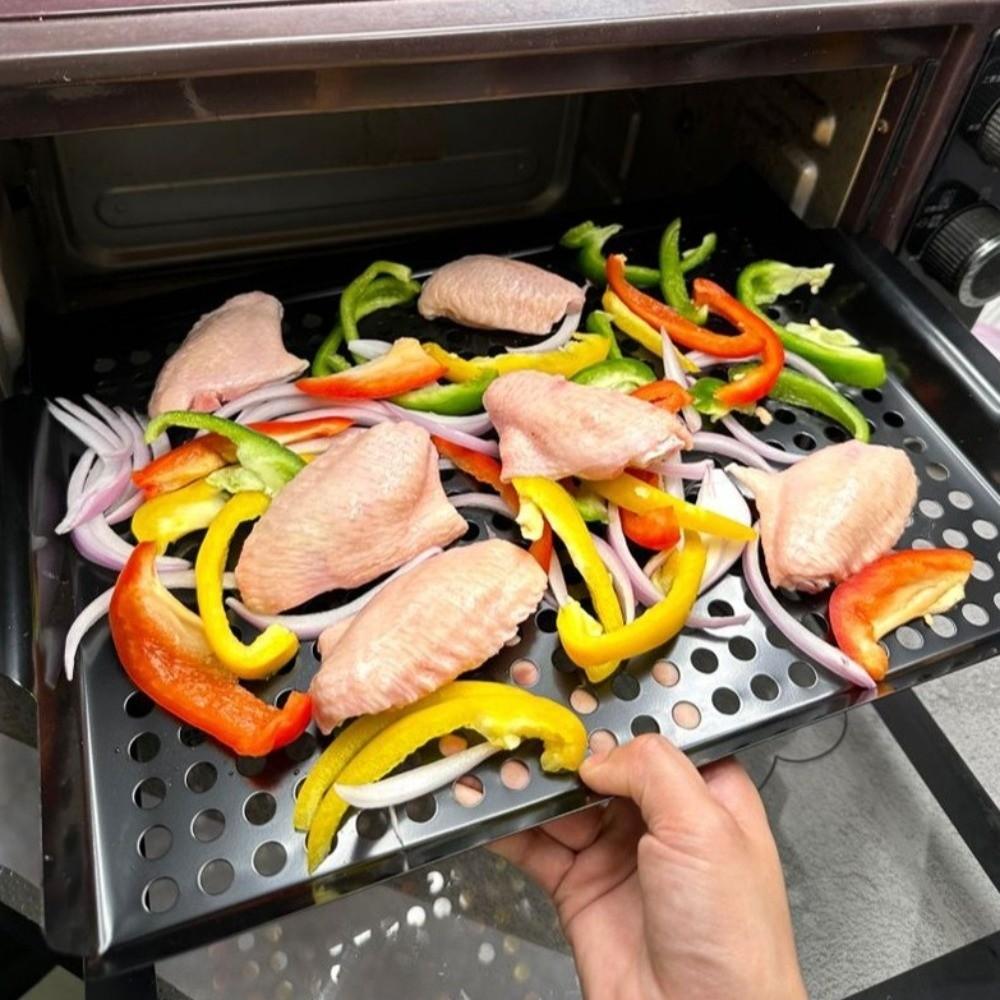 Heat Resistant Barbecue Grill Pan Non-Stick Coated Roasting Fish Plate Grill Basket Picnic