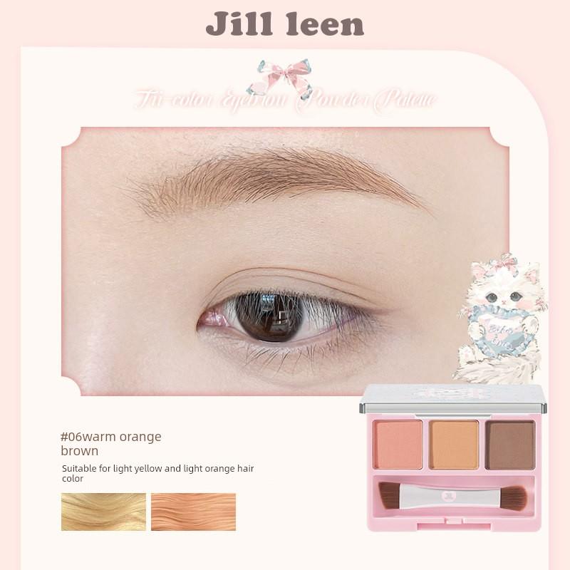 Jillleen Soft Cat Light Color Three-Color Eyebrow Powder Long-Lasting Natural Wild Eyebrows Not Easy to Smudge Waterproof and Smudge-Proof Multi-Color