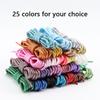 Round Shiny Shoelaces Gold Silver Silk Shoes Lace Metallic Glitter Shoe Laces Sports Casual Colorful Rainbow Gradient Shoelace