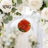 Durable Hanging Ornament for Balcony Hand-Blown Glass Round Disc Ornament, Christmas Tree Decoration with Unique Patterned Hemp Rope Outdoor