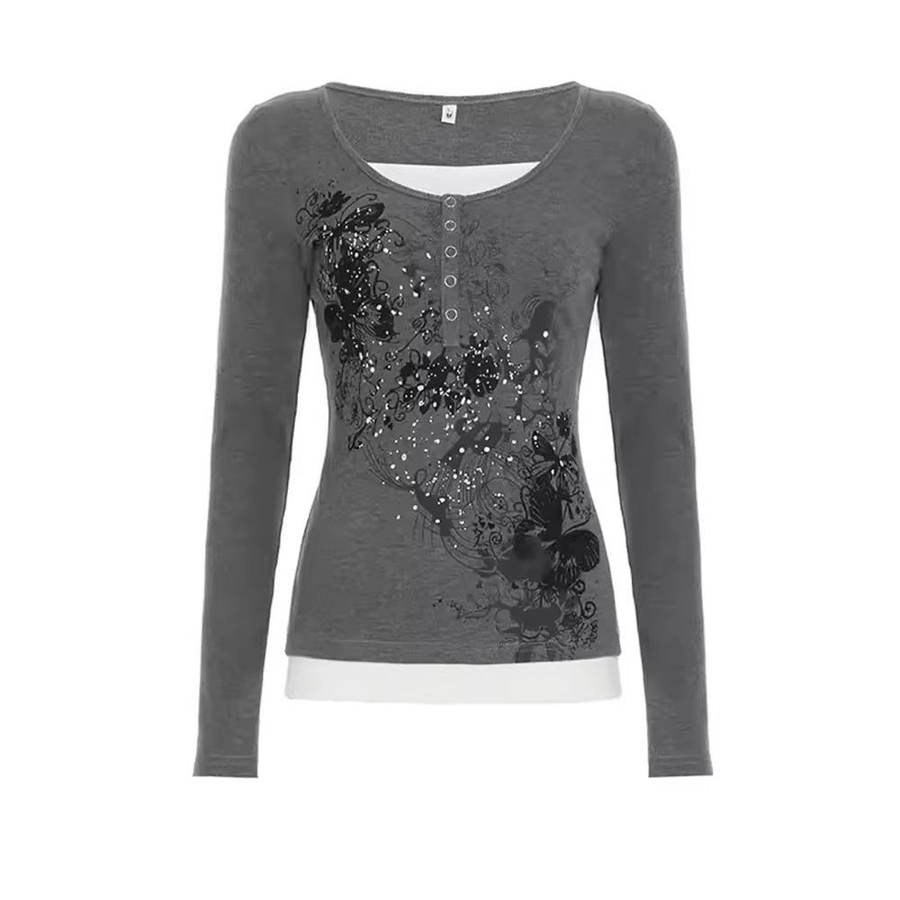 Женский ретро-топ в полоску с длинным рукавом, узкий, в стиле Y2K, 2026 года - Мода для горячих девушек