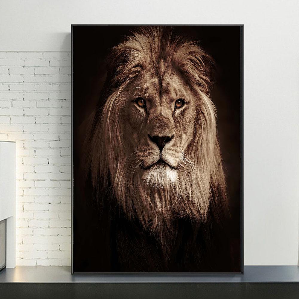 Африканские дикие львы, короли, настенные художественные постеры и принты, черно-белые животные, холст, картины на стену, декор, картинки, Куадрос