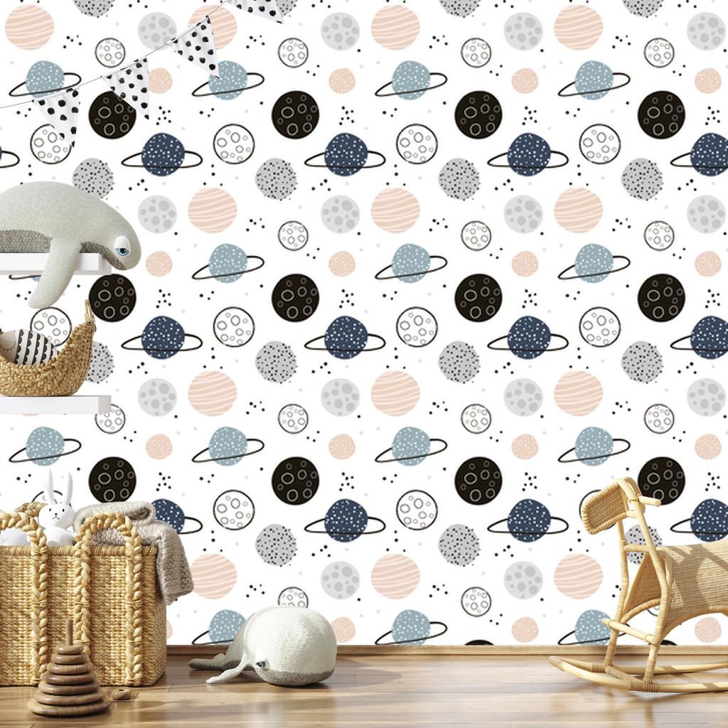 Pastel Planets Wallpaper for Living Room and Bedroom 50x1000