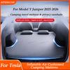 AITESLCAR Для Tesla Model Y Juniper /Launch 2019-2025 2026 Надувной матрас для кемпинга на открытом воздухе Замшевая ткань Автомобильная кровать для путешествий