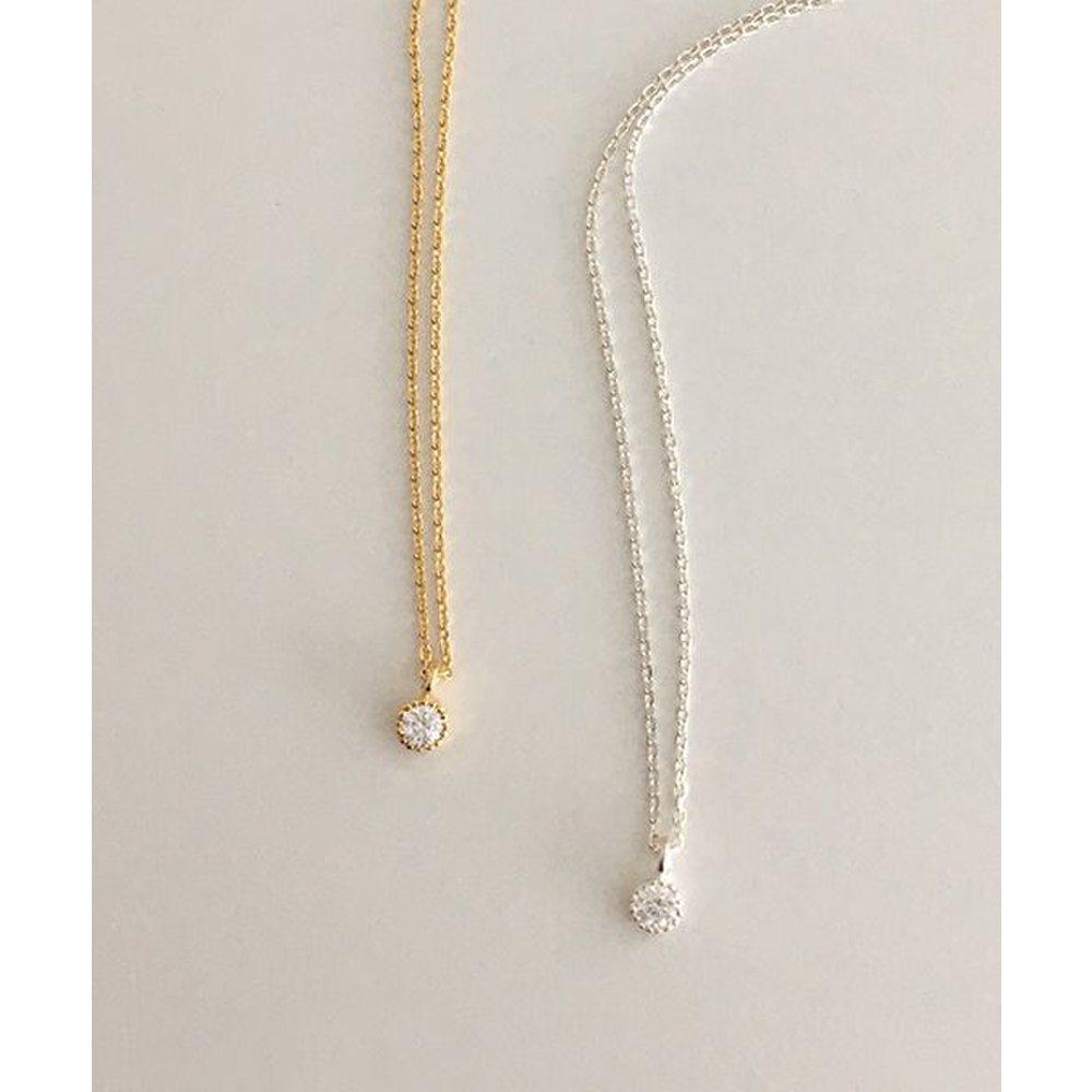 (Silver925) Tiny Cubic Necklace