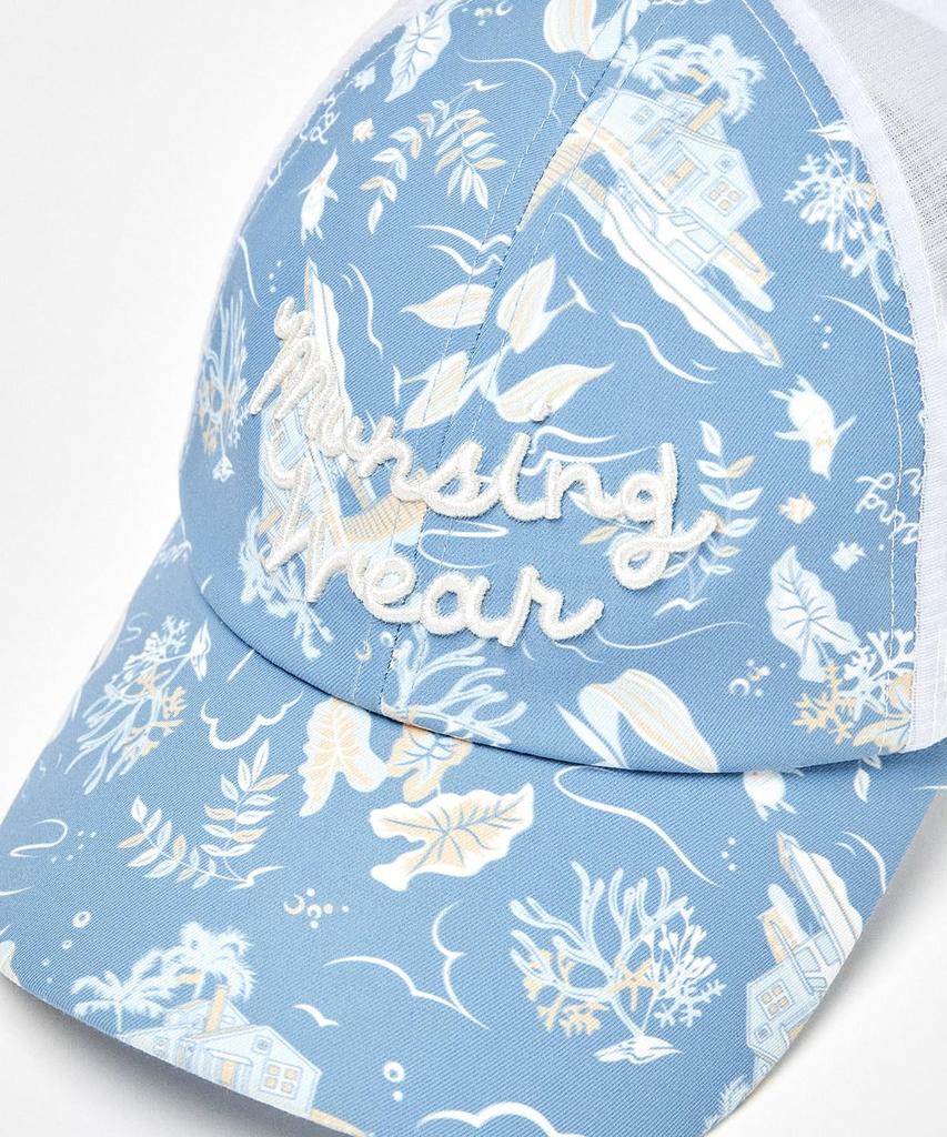 [Munsingwear] Cap Aloha Pattern Cooling Bell Oasis One-Touch Buckle Golf MG5SCP07M Men's BL00 (Blue)