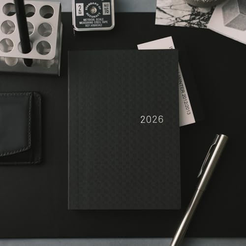 Hobonichi Techo 2026 HON Английское издание Серия Бумага/Черная Клетка [A6/1 страница в день/Январь/Начинается с понедельника]
