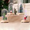 Wood Glass Cover Christmas Tree Ornament Light Up Mini Christmas Tree Christmas Gift Christmas Ornament Cedar