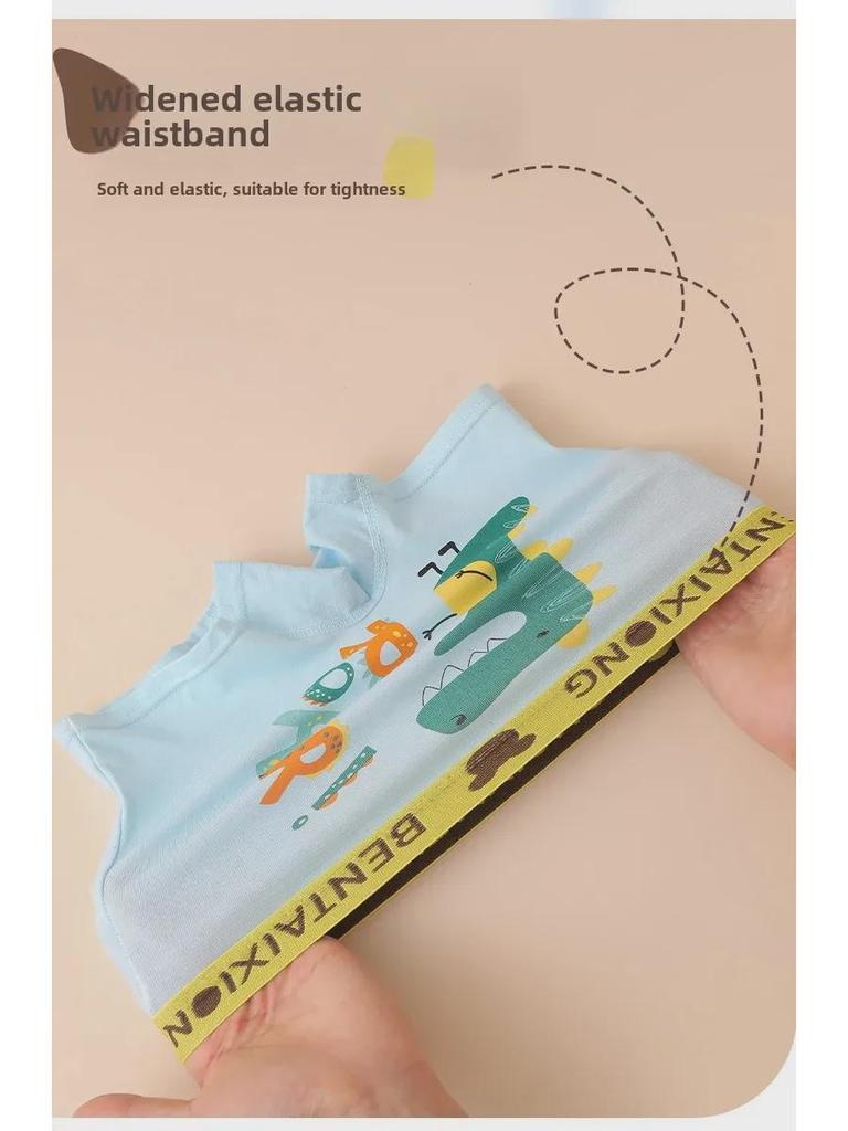 Трусы-боксеры из чистого хлопка типа А для мальчиков, с рисунком из мультфильмов, возраст 3-8 лет