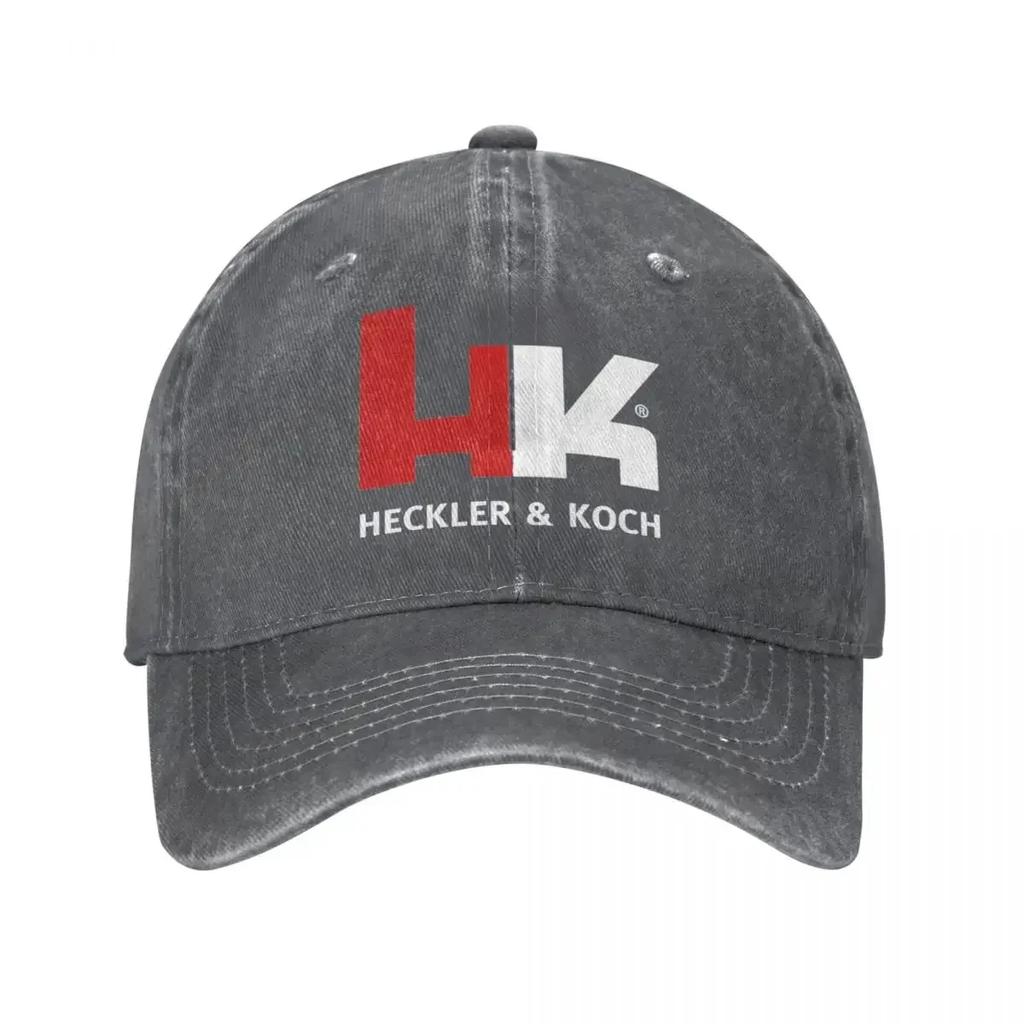 Винтажная бейсболка Heckler Koch HK для мужчин и женщин, потертая джинсовая, стираная, с защелкой, для тренировок, неструктурированная, мягкая кепка
