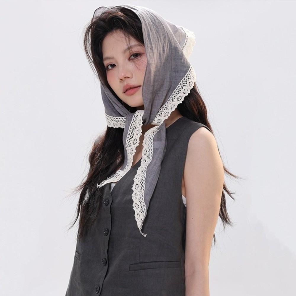 Ribbon Style Shawl Wrap Ramie Bandana New Headscarf  Women