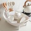 Plastic Oval Shaped Drainer Drainage Bowl Utensil Holder Multipurpose Vegetable Basket  Camping