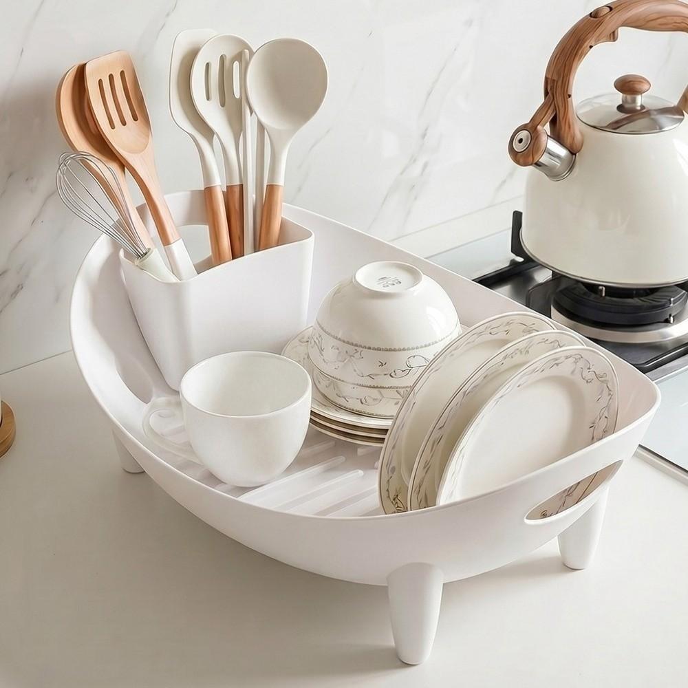 Plastic Oval Shaped Drainer Drainage Bowl Utensil Holder Multipurpose Vegetable Basket Camping