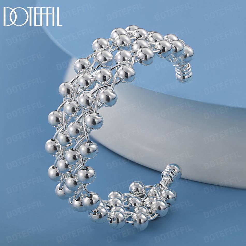 Браслет из стерлингового серебра 925 пробы со скользящими бусинами, модные свадебные украшения