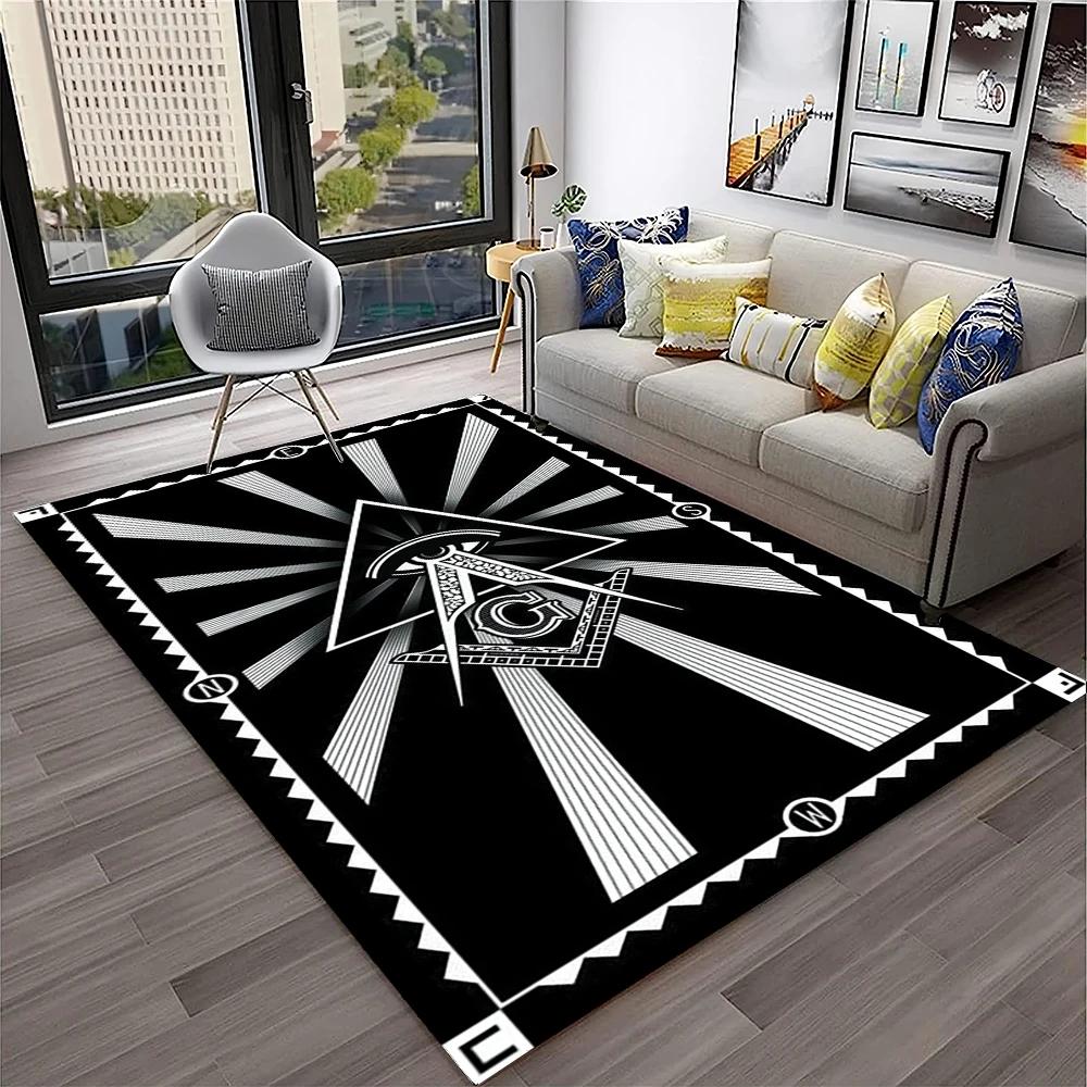 Masonic Freemasonry Illuminati Ring Carpet Rug for Home Living Room Bedroom Sofa Doormat Decor,Kid Area Rug Non-slip Floor Mat