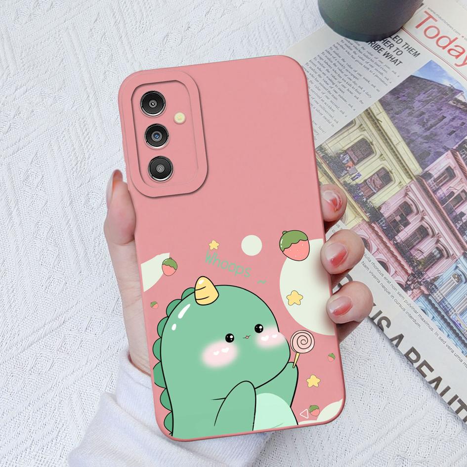 Cute Cases For Samsung Galaxy A31 A50 A51 A71 A52 A12 A13 A14 M54 Little Dinosaur Silicone Camera Protection Phone Bumpers For Galaxy Fundas Cover