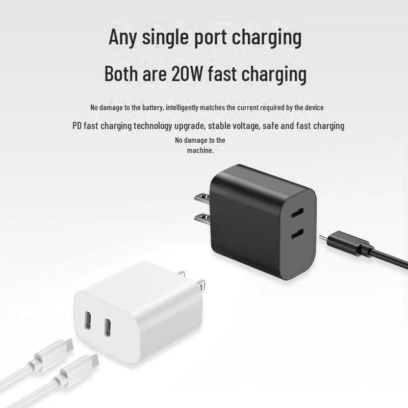 "Быстрое зарядное устройство 40 Вт с двумя портами USB-C для устройств Apple 8-16, 30 Вт, стандартный US, с двумя портами для быстрой зарядки"