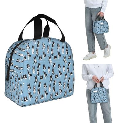 Boston Terrier Cute Dog Insulated Lunch Bag for Women Kids Portable Food Boxes Thermal Lunch Box Tote