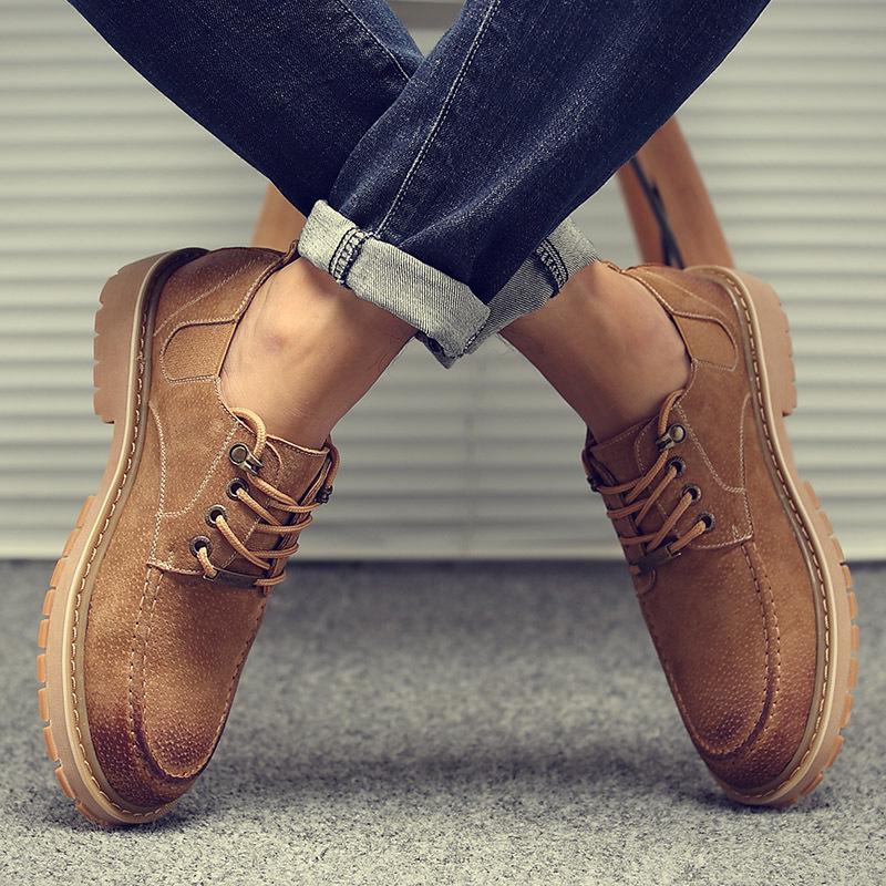 Мужские повседневные низкие ботинки Martin в стиле ретро из натуральной кожи Kung Fu Deer