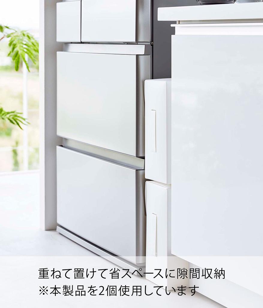 Yamazaki Jitsugyo Range Hood Filter Storage Case White X X H31cm Tower with Handle Stock Storage 6047 Approx. W14.5 D46.5 (Handle Folded 43.5)