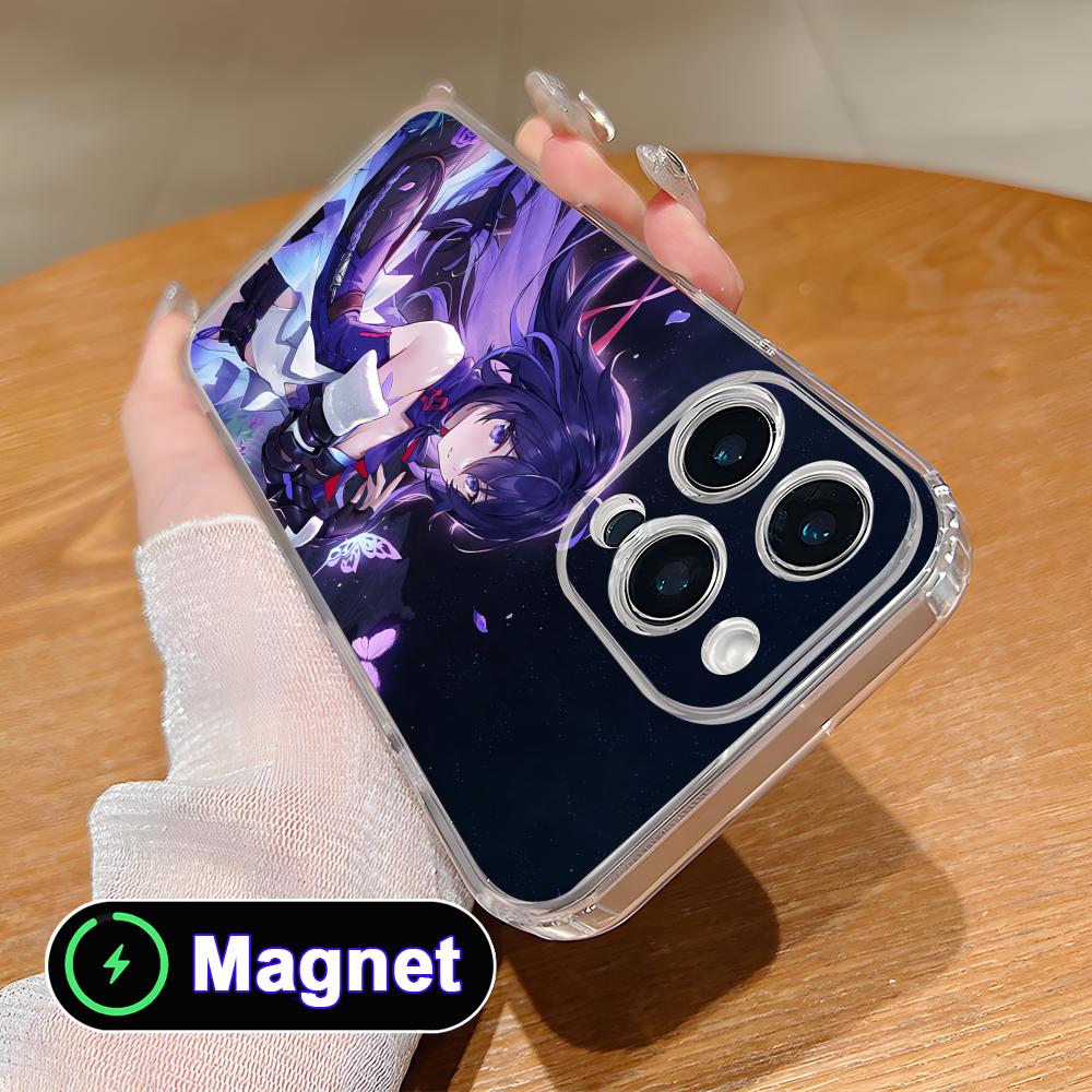HSR Seele Прозрачный TPU Magsafe Чехол для Мобильного Телефона для iPhone 17 16 15 14 13 12 11 Air Pro Max Plus Mini Цветной Чехол