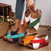Fashion Mix Color Women Wedge Sandals Summer 2025 Comfortable Non Slip Beach Shoes Woman Leather Platform Roman Sandals Zapatos De Mujer
