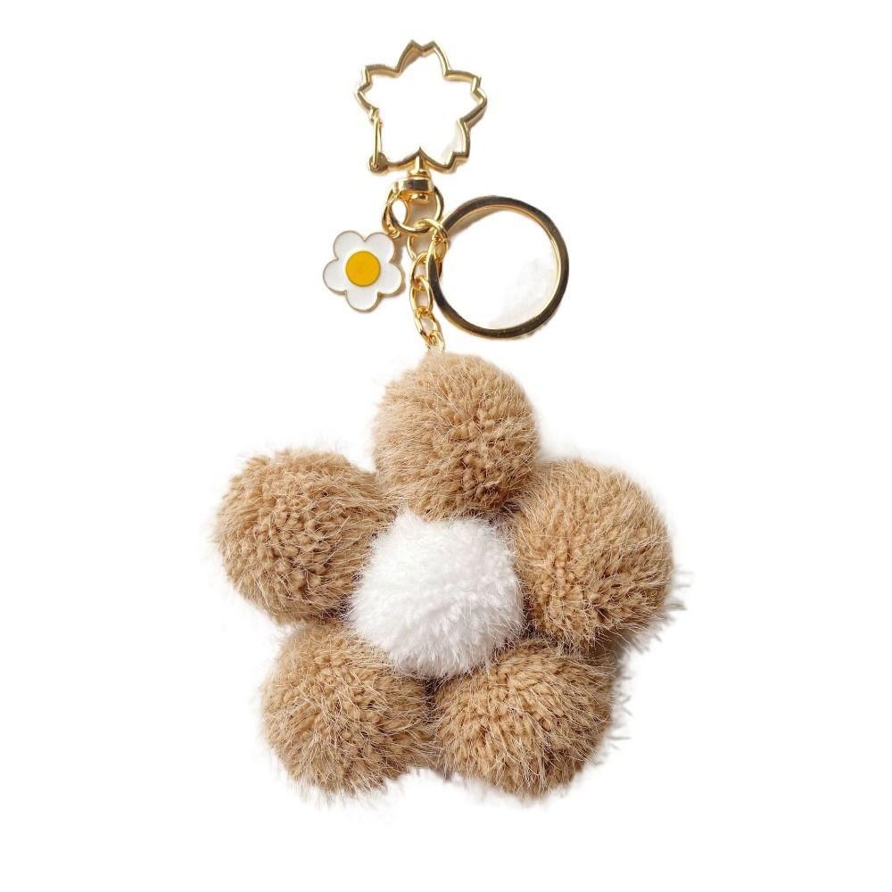 Chain Plushball Bag Pendant Backpack Charms Cartoon Plush Pendant Stuff Plush Toy Flower Keychain