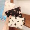 Bow Pendant Bow Cosmetic Bag Zipper Coin Purse Travel Wash Bag Balletcore Makeup Bag  Girls