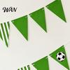 Durable Cardboard Banner Soccer Party Pennant Triangle Flags Balls Garland Sports Theme Reusable Football Hanging Paper Bunting for Fans Home Supplies