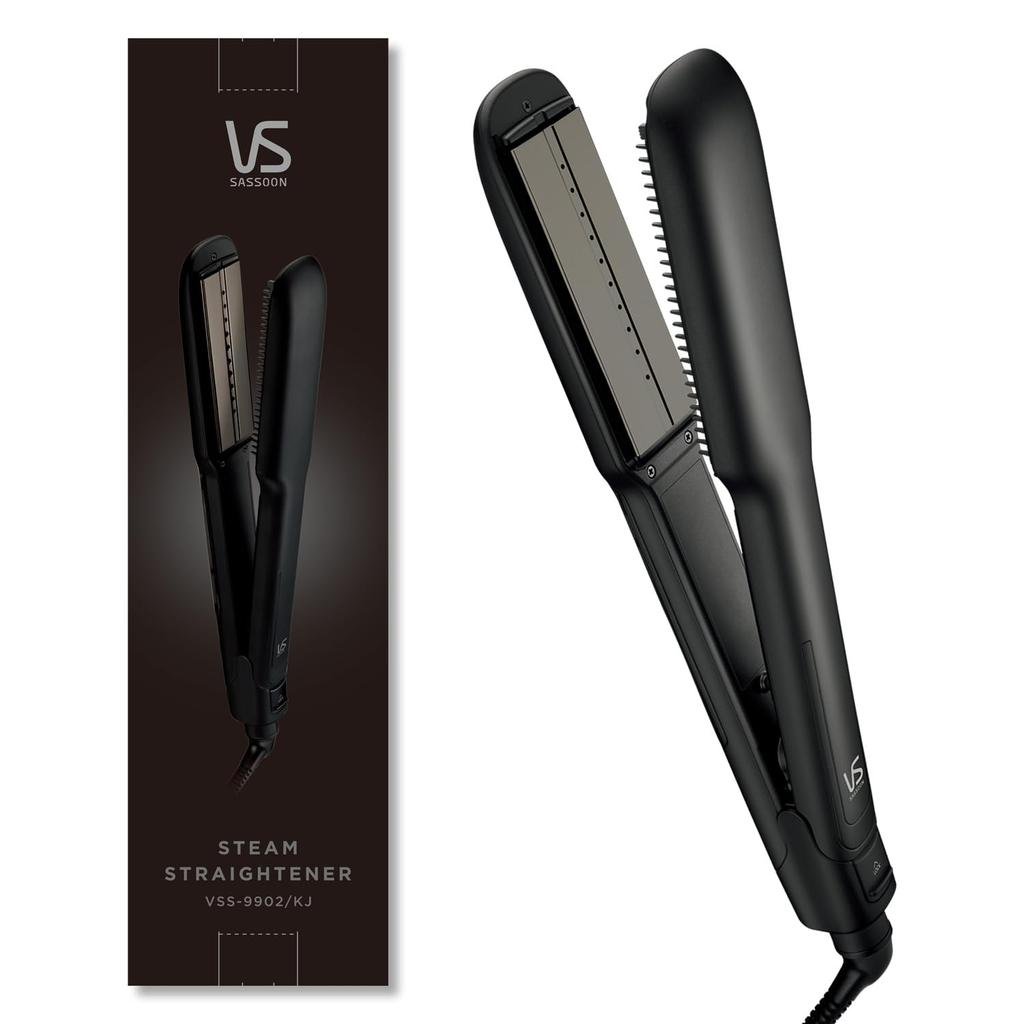 Vidal Sassoon Hair High Volume Steam 5 Temperature High Temperature Perfect for Curly Salon Iron, Straightener, Settings, Setting, Hair, Style, Black,