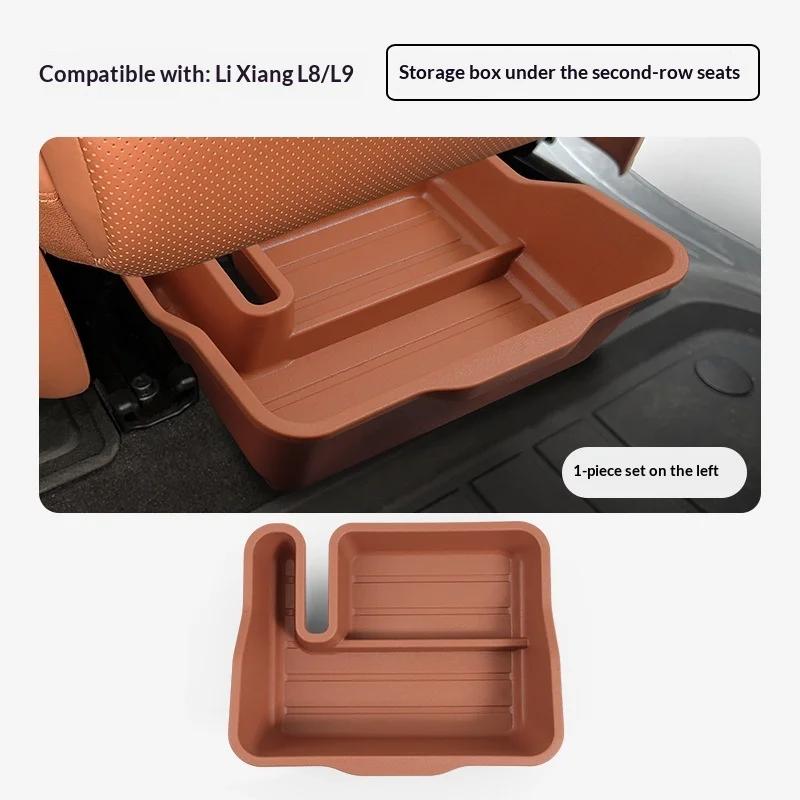 Under Second Row Seat Storage Box For Li Auto L8 L9 Car Rear Seat Organizer Tray Interior Modification Stowing Accessories