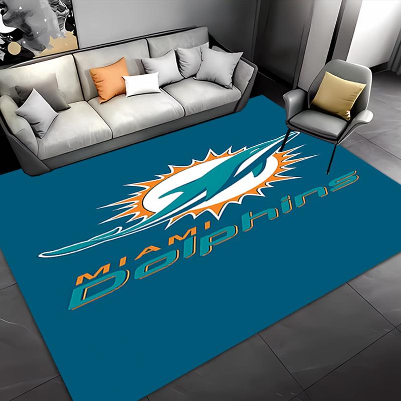 1pc Miami Dolphins logo Entrance Mat, Non-Slip Mat Area Rug,Room Decor, Outdoor Decor, Kitchen Rug,Doormat - Machine Washable, Easy to Clean