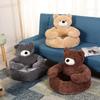 Teddy Bear Dog Bed Warm Fluffy Cat Sofa Bed with Armrests Non-Slip Detachable Washable Cozy Bear Cuddle Bed for Cats Dogs