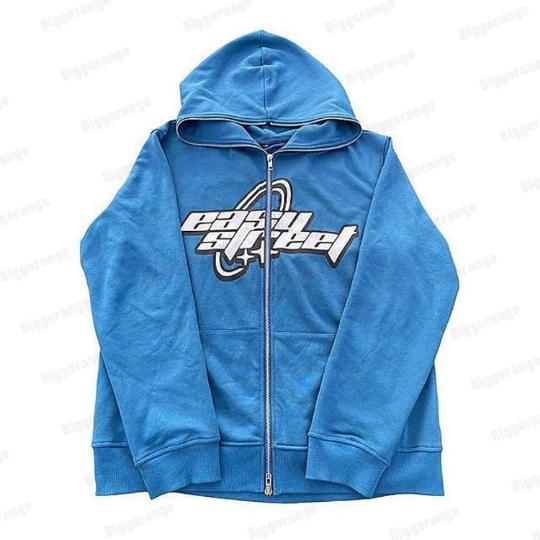 Harajuku y2k sweater long-sleeved oversized American street hip-hop clothing loose men's and women's cardigan sweater 4tune jacket