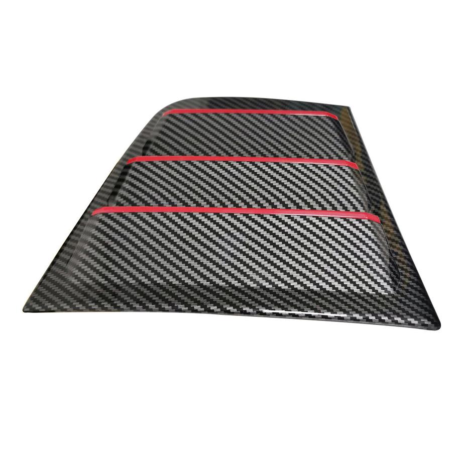 2x Carbon Look w/Red Trim Rear Side Window Louver Cover For 11-21 Dodge Charger