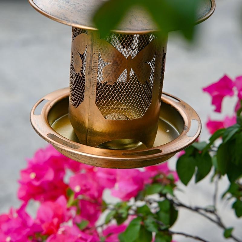 Rustproof Metal Wild Bird Feeder Feeding Tray Squirrels Proof Design Easy Fill Hanger For Backyard Bird Watching