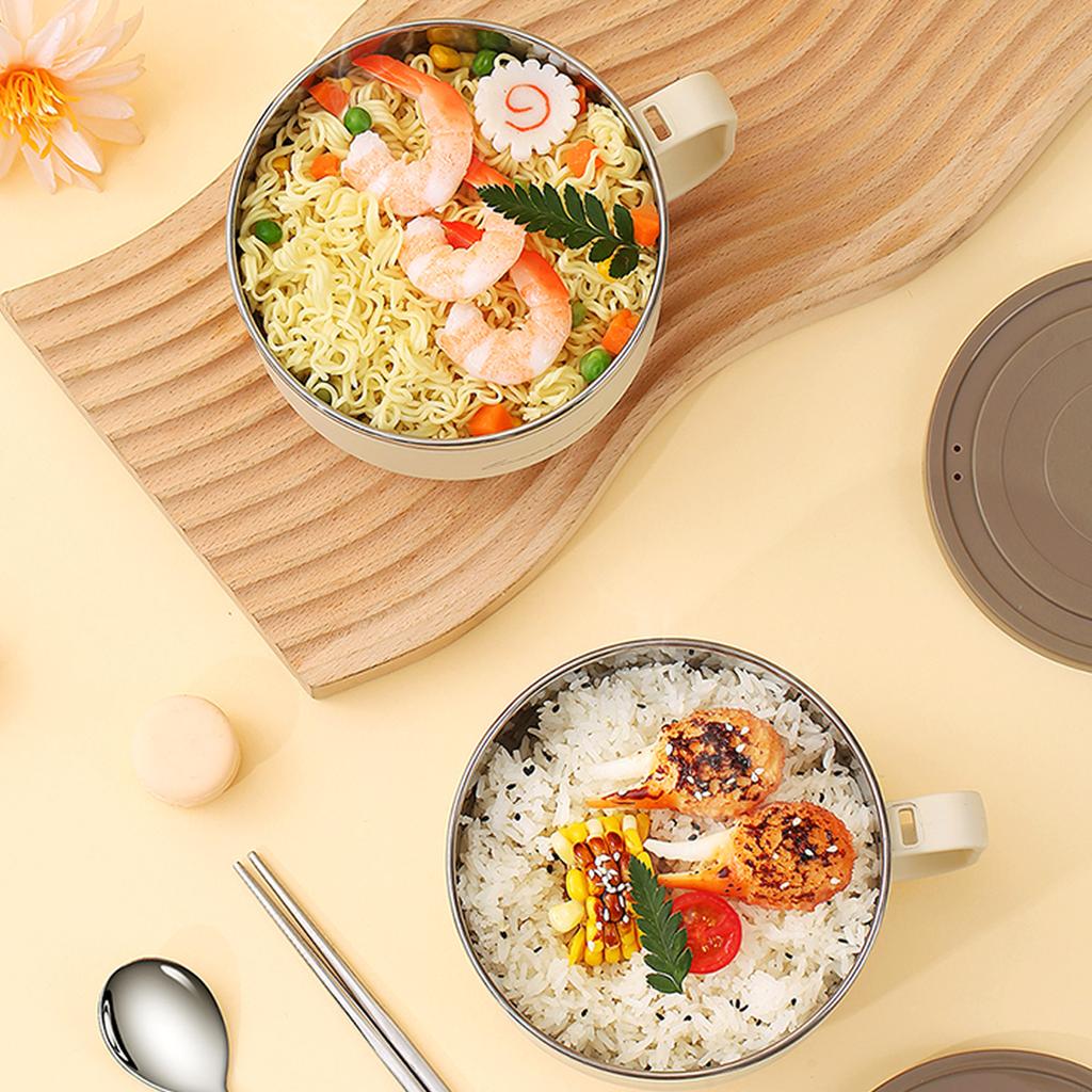 900 мл Ланч-бокс из нержавеющей стали с крышкой для студентов и офисных работников Миска для лапши быстрого приготовления Наборы посуды