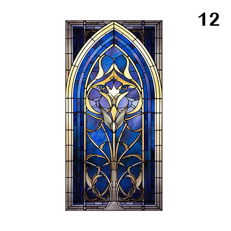 Ретро Арт-стекло Пленка Европейский стиль Витраж Церковное искусство Приватность Окна Наклейки Непрозрачный Отель Клуб Веранда Окно Декор Пленка