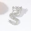 Брошь со стразами и драконом, женская брошь, китайский дракон зодиака для воротника, пальто, одежды