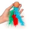 Kitten Toy Ball with Feathers Rattle Set of 2