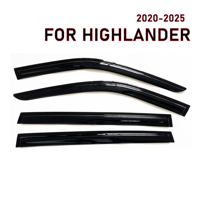 Window Visor for Toyota Highlander 2020-2025 | 4pcs Rain Guard Wind Deflector | Car Weather Shield Accessory