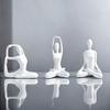 Resin Zen Yoga Figurines for Bookself, Meditation Yoga Statues Set of 3, Home Decor, Gifts