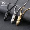 Hip Hop Shiny Stainless Steel Bullet Charm Pendant Necklace for Men Women Personalized Gold Color Accessories Trendy Jewelry