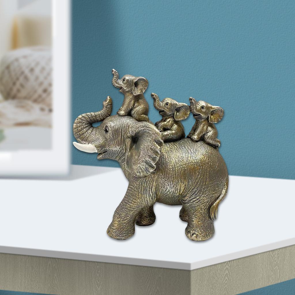 Элегантная смоляная фигурка слонихи и слоненка, скульптура для украшения дома, коллекционный орнамент и подарок